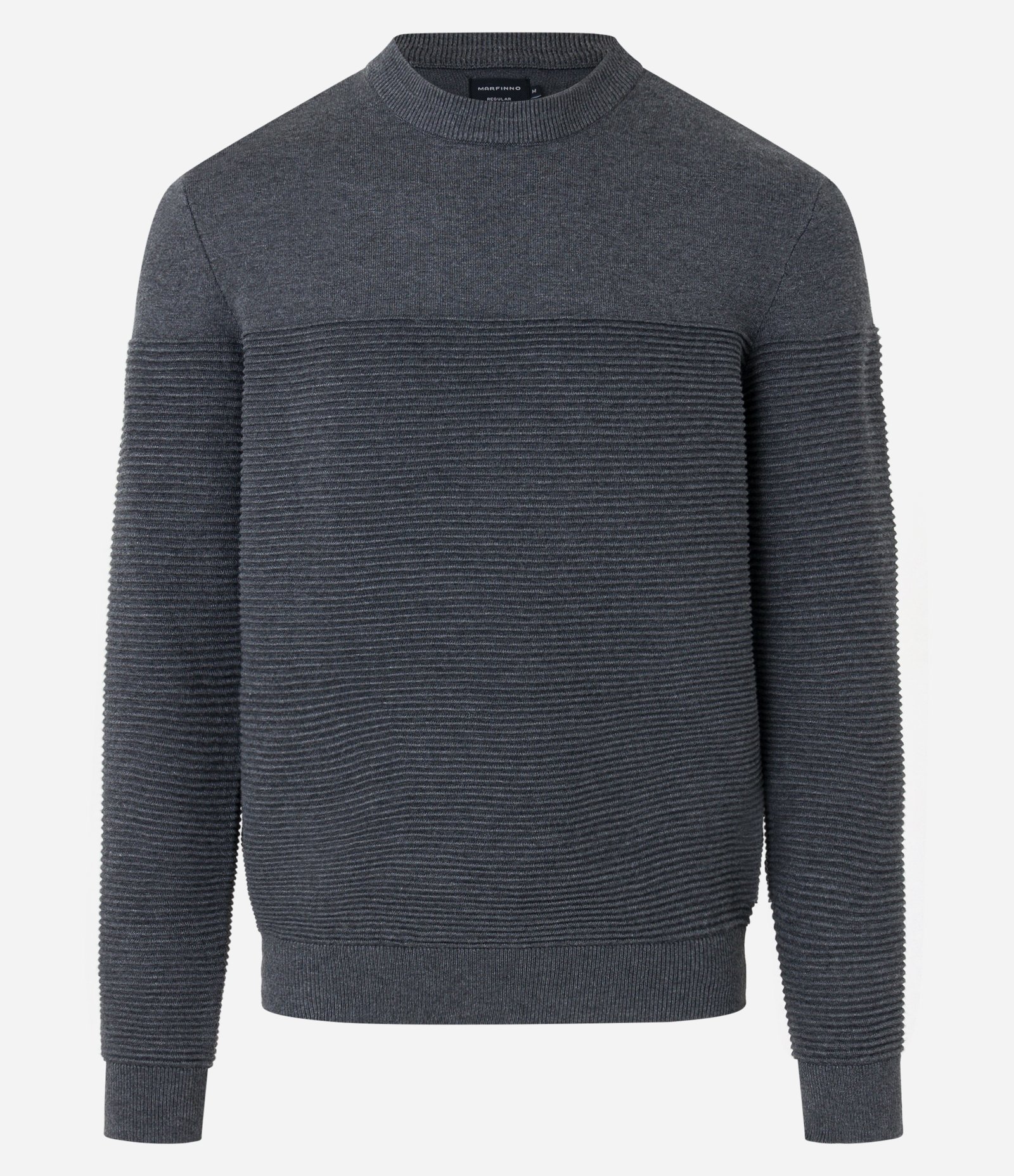 Suéter em Tricô com Textura em Nervuras Cinza 5