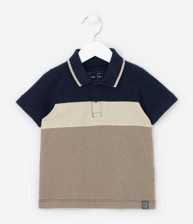 Polo Infantil com Estampa Bloco de Cores - Tam 1 a 5 anos