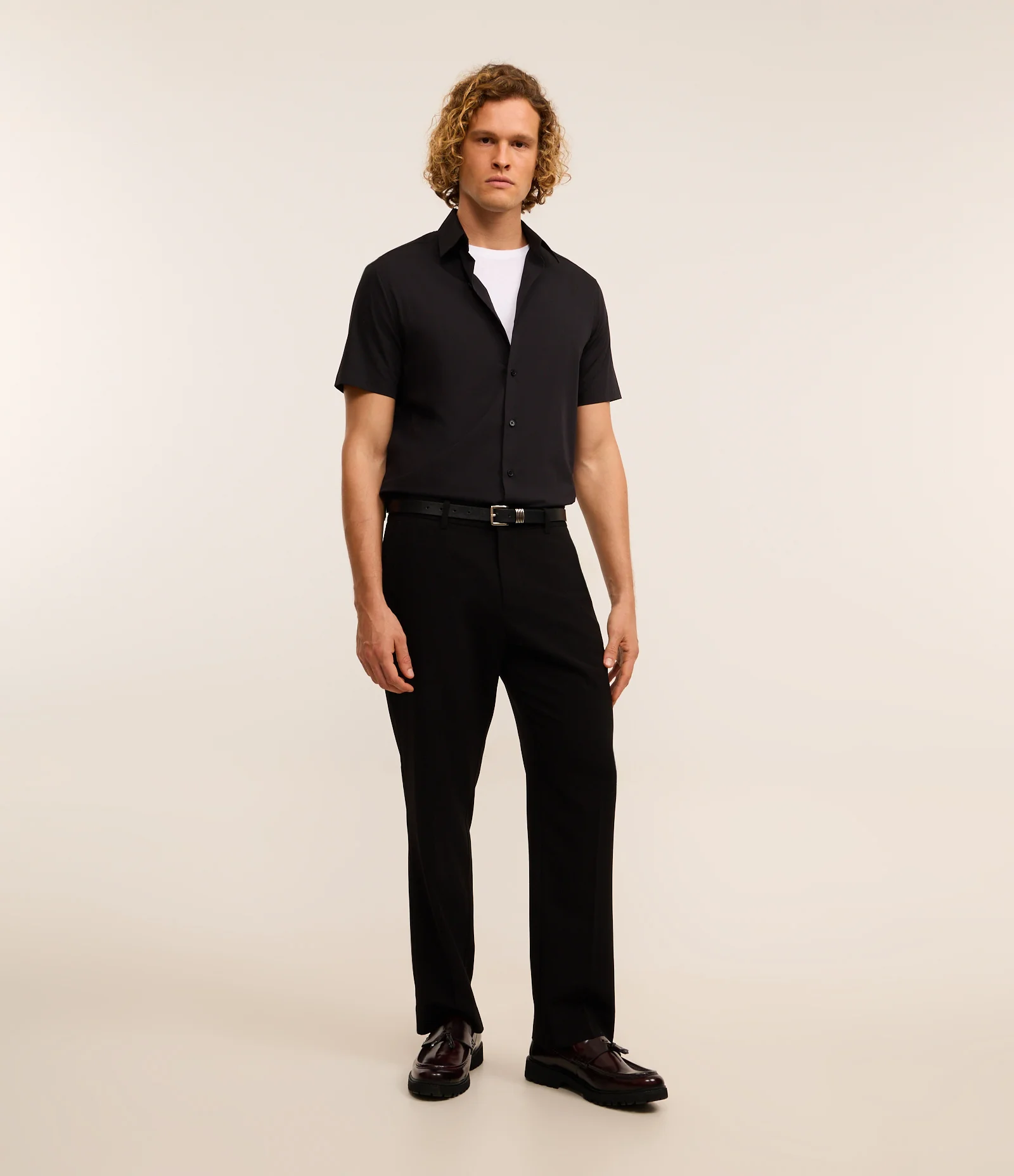 Camisa Slim em Fibra de Bambu Preto 1