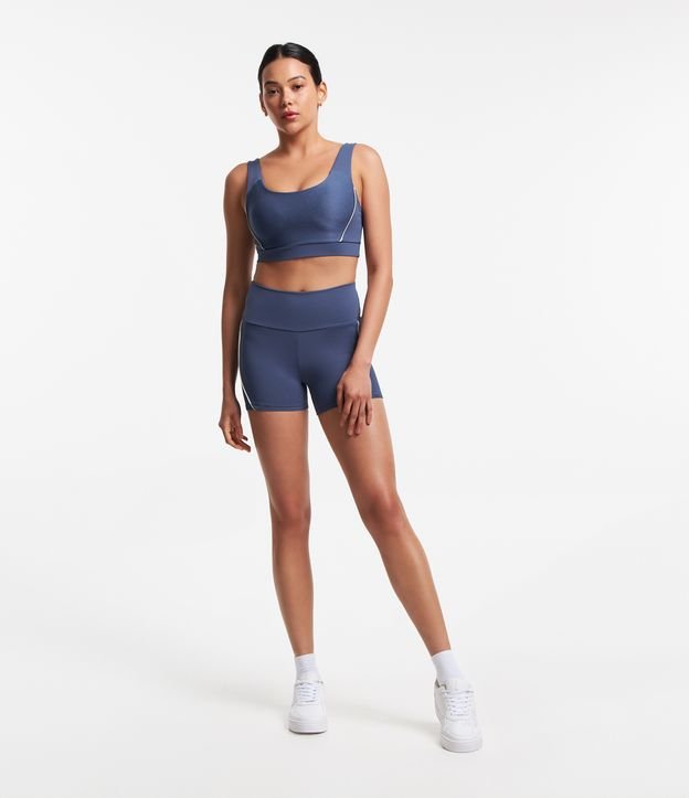 Bermuda Esportiva em Poliamida com Textura e Viés Contrastante