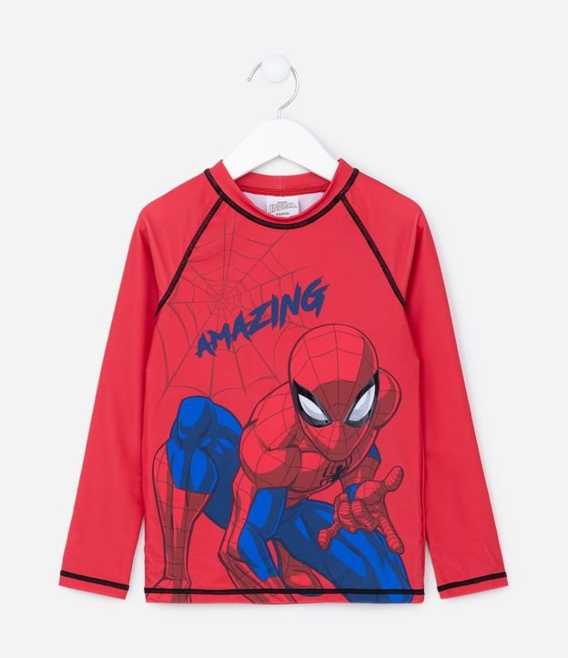 Camiseta Infantil com Proteção UV e Estampa do Homem Aranha - Tam 2 a 10 anos