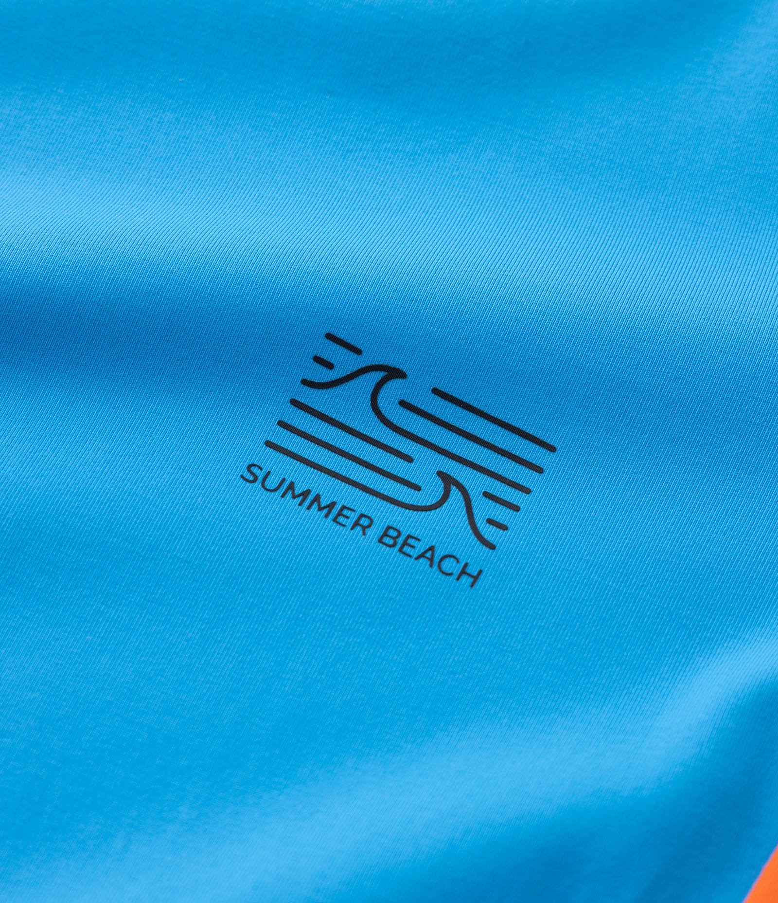 Camiseta Infantil com Proteção UV e Estampa Bloco de Cores - Tam 5 a 14 Anos Azul/Preto/Laranja 4