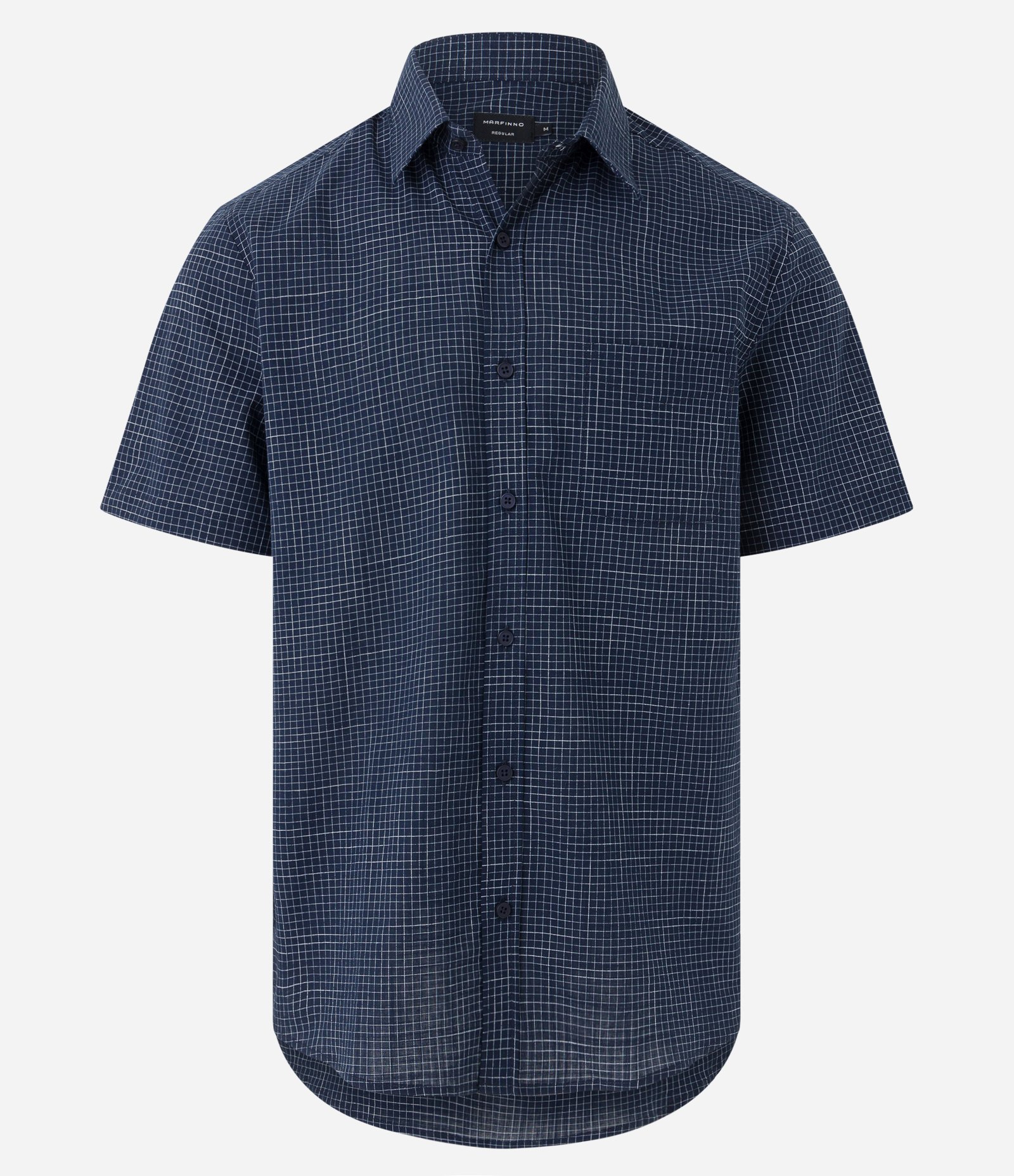 Camisa Tricoline com Estampa Xadrez Azul 5