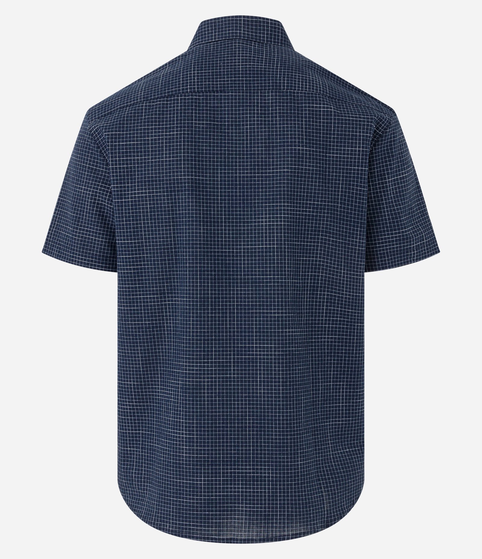 Camisa Tricoline com Estampa Xadrez Azul 6