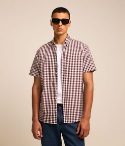 Camisa em Tricoline com Xadrez Vichy