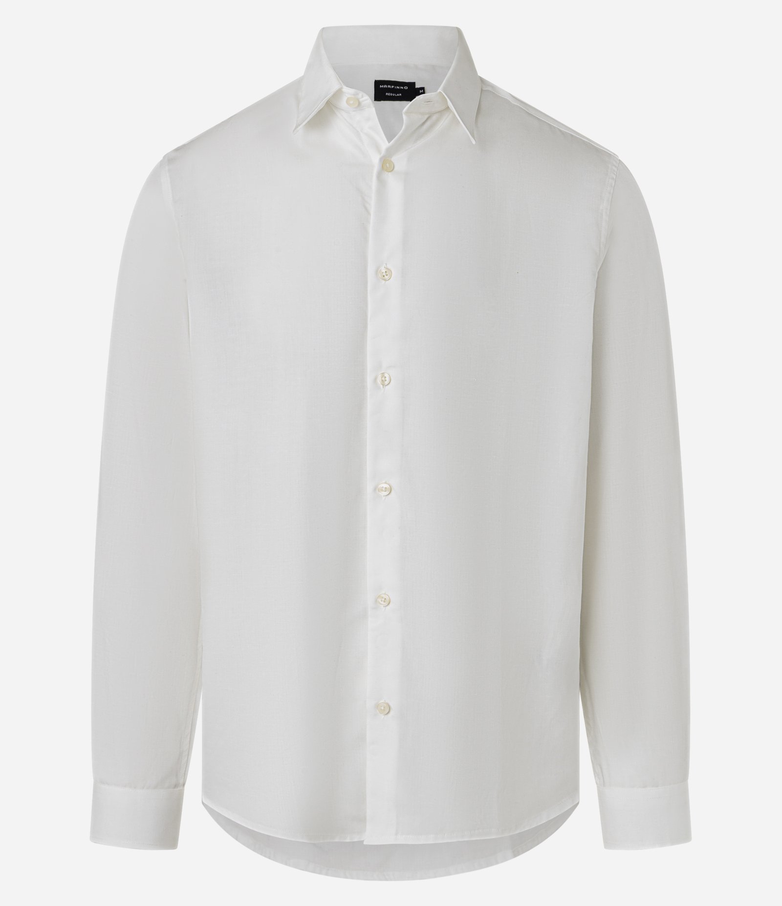 Camisa em Liocel com Linho e Abotoamento Frontal Branco 6