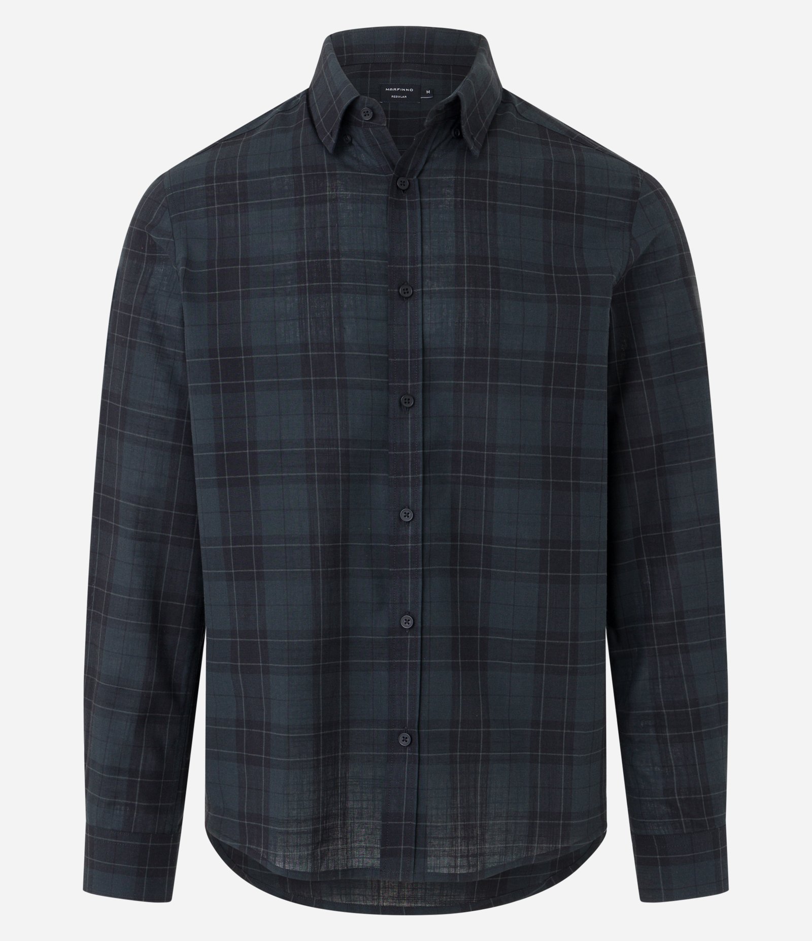 Camisa em Tricoline com Xadrez Grid Preto 5