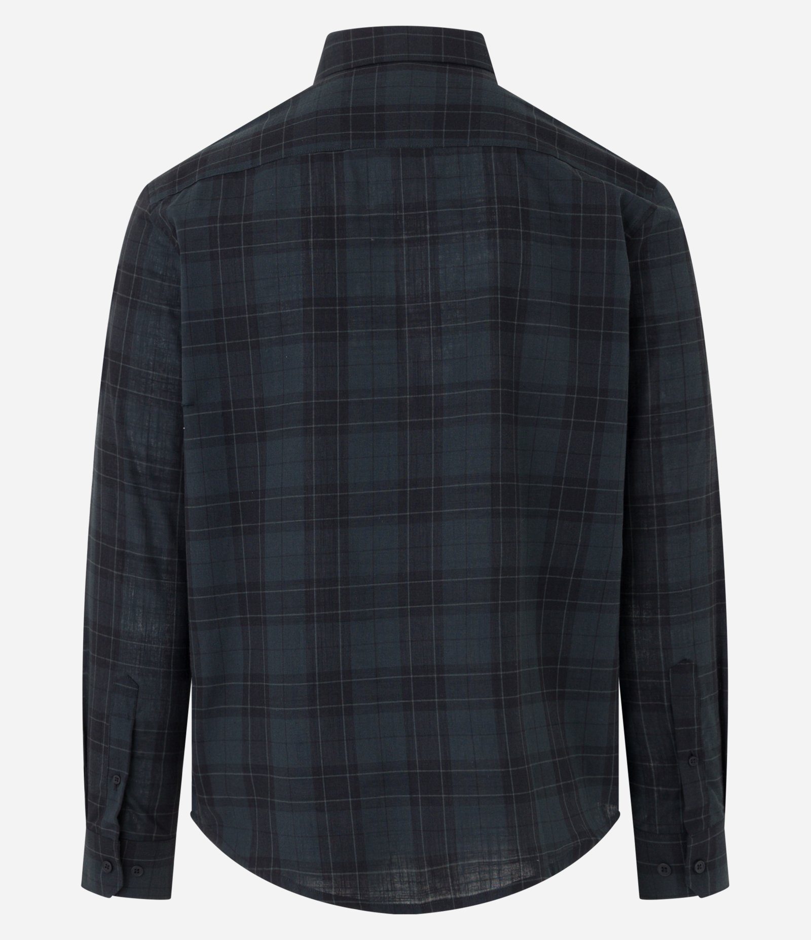 Camisa em Tricoline com Xadrez Grid Preto 6