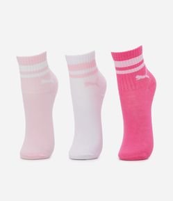 Kit 03 Meias Infantis Puma - Tam 25 ao 34