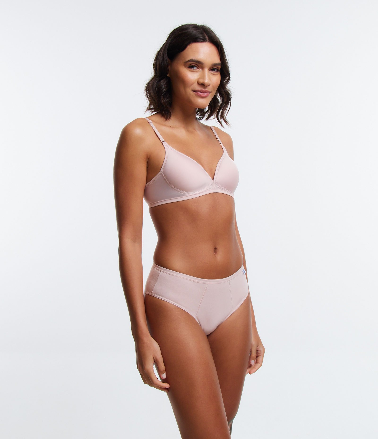 Kit 02 Calcinhas Altas em Meia Malha com Recortes  DelRio Rosa/Roxo 2