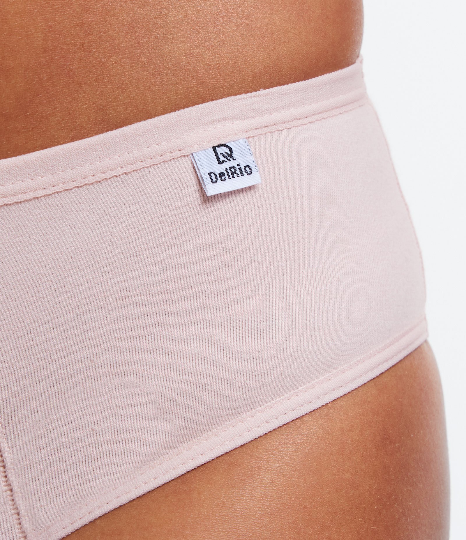 Kit 02 Calcinhas Altas em Meia Malha com Recortes  DelRio Rosa/Roxo 4