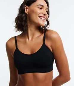 Sutiã Alongado com Bojo em Microfibra Texturizado DelRio