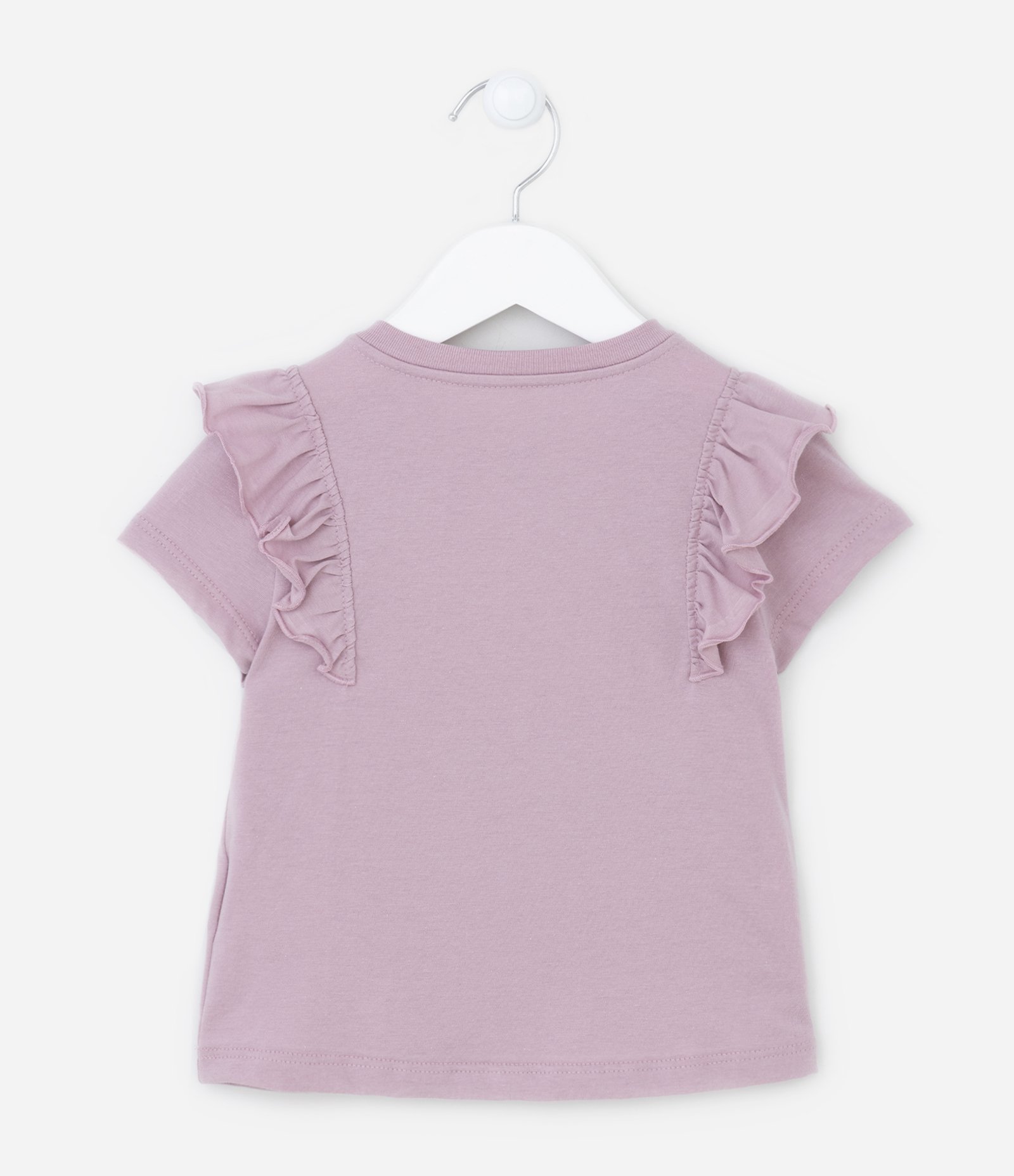 Blusa Infantil com Babadinhos e Bordado de Flores - Tam 1 a 5 Rosa 2
