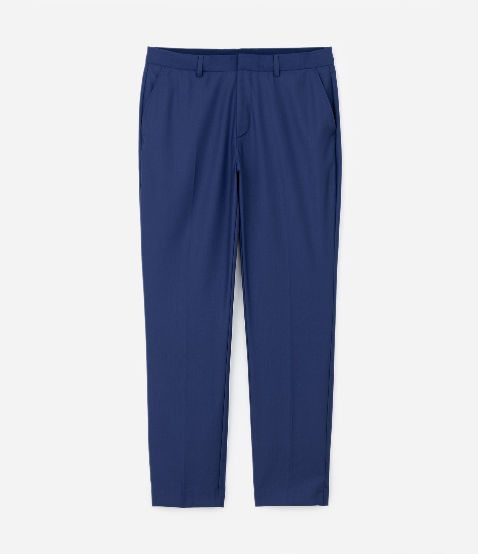 Calça Social em Tricoline com Cós Passante Azul 5