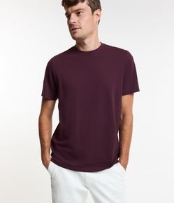 Camiseta Casual em Algodão com Textura Piquet