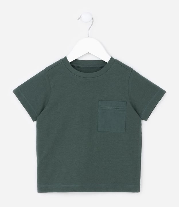 Camiseta Infantil com Bolsinho Incorporado no Peito - Tam 1 a 5 anos