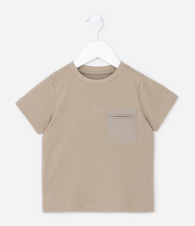 Camiseta Infantil com Bolsinho Incorporado no Peito - Tam 1 a 5 anos
