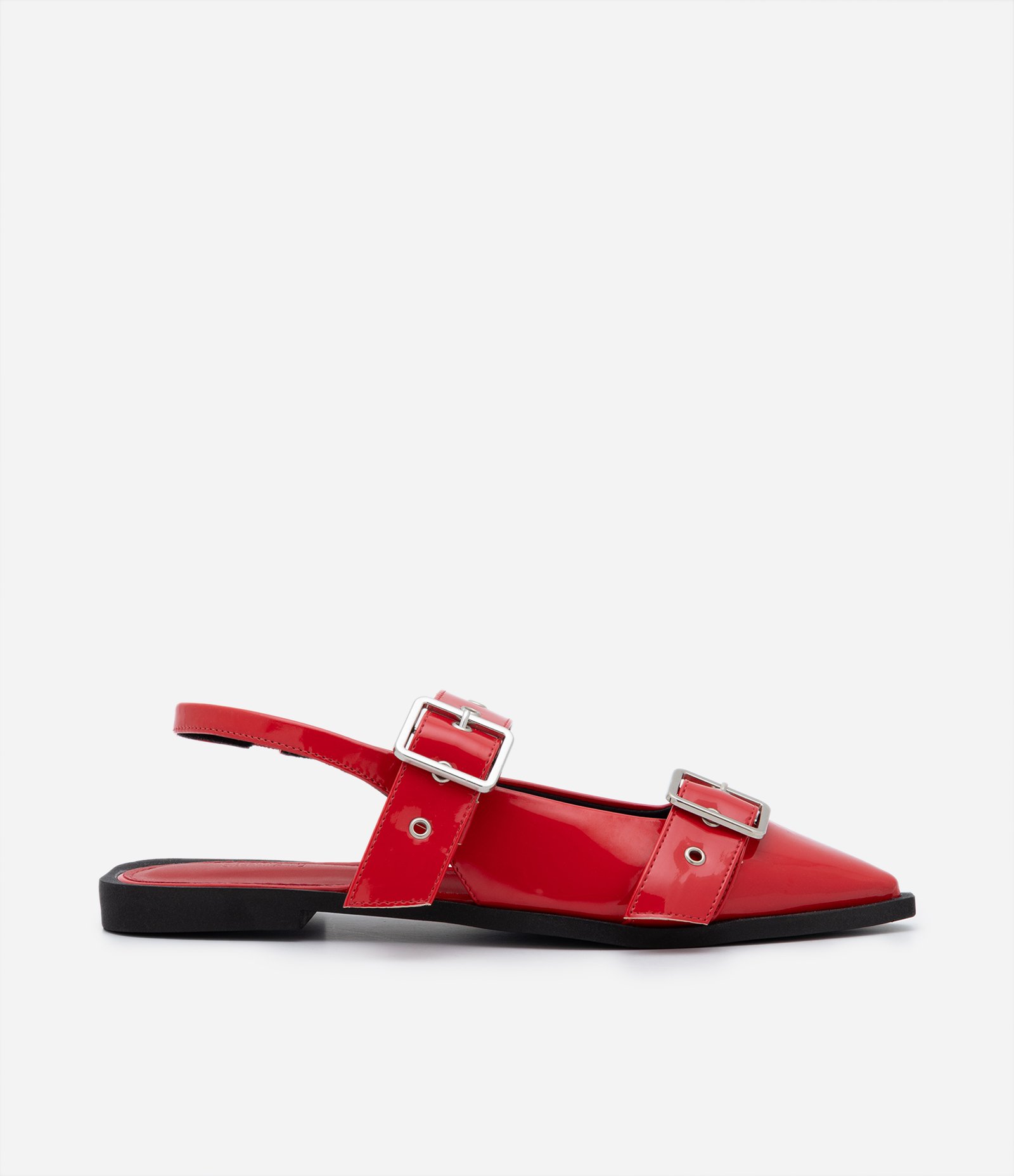 Sapatilha Slingback em PU com Fivelas 1