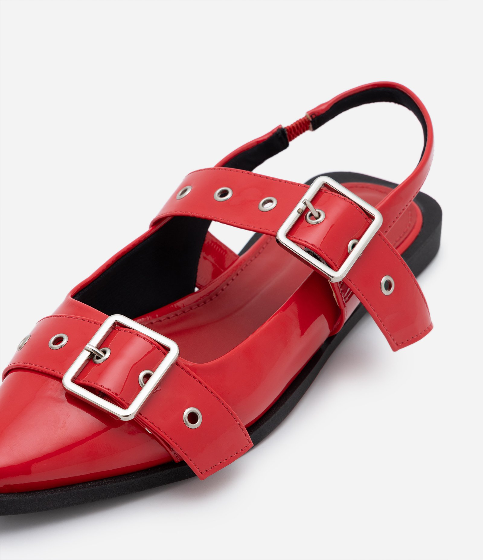 Sapatilha Slingback em PU com Fivelas 3