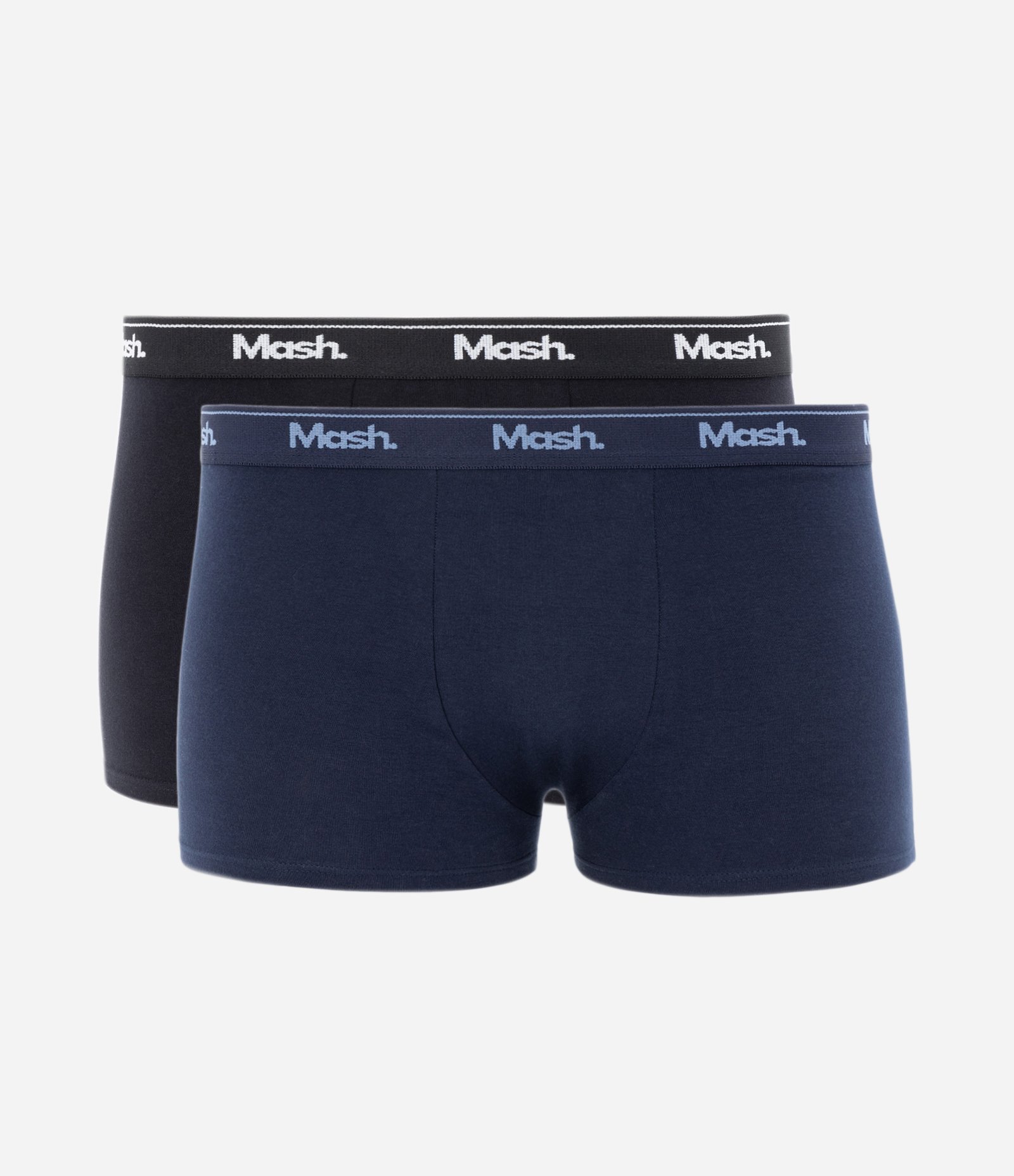 Kit 02 Cuecas em Algodão com Lettering Mash Azul Escuro/Preto 1