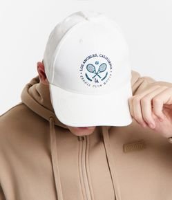 Boné Aba Curve em Sarja com Bordado Tennis Club