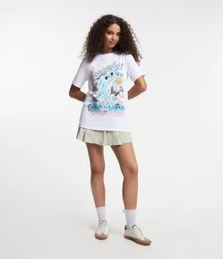 Saia Curta em Sarja com Pregas