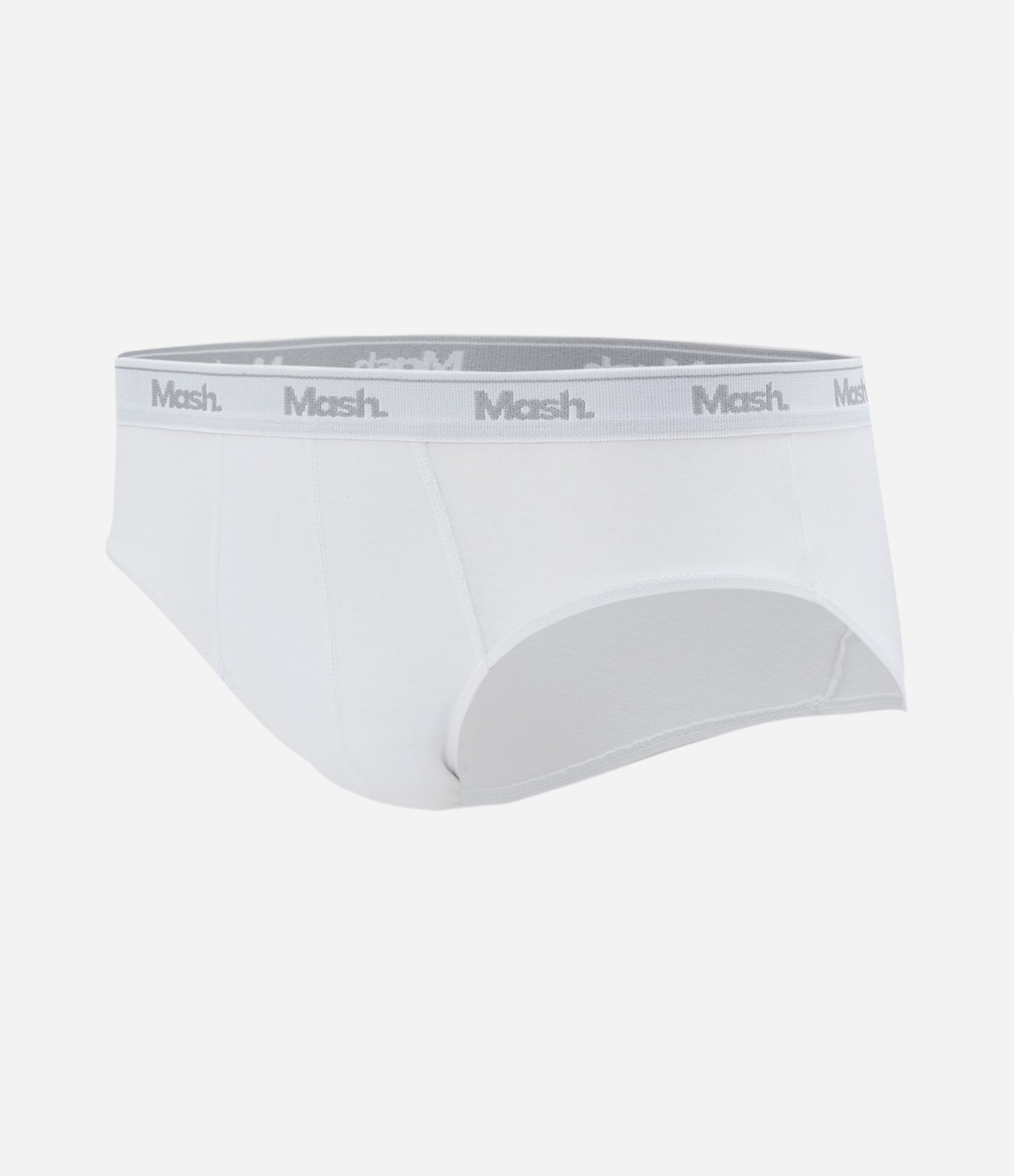 Cueca Slip em Meia Malha com Cós Elástico Mash Branco 1
