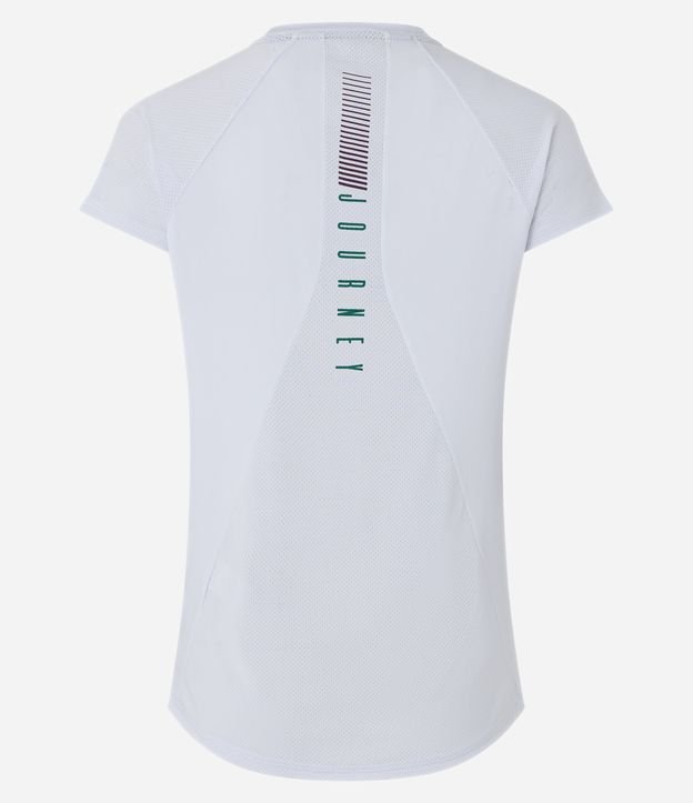 Camiseta Esportiva em Poliamida com Estampa Journey Branco 8