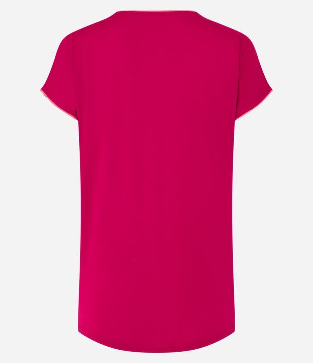 Camiseta Esportiva com Viés Contrastante e Barra Arredondada Vermelho 6