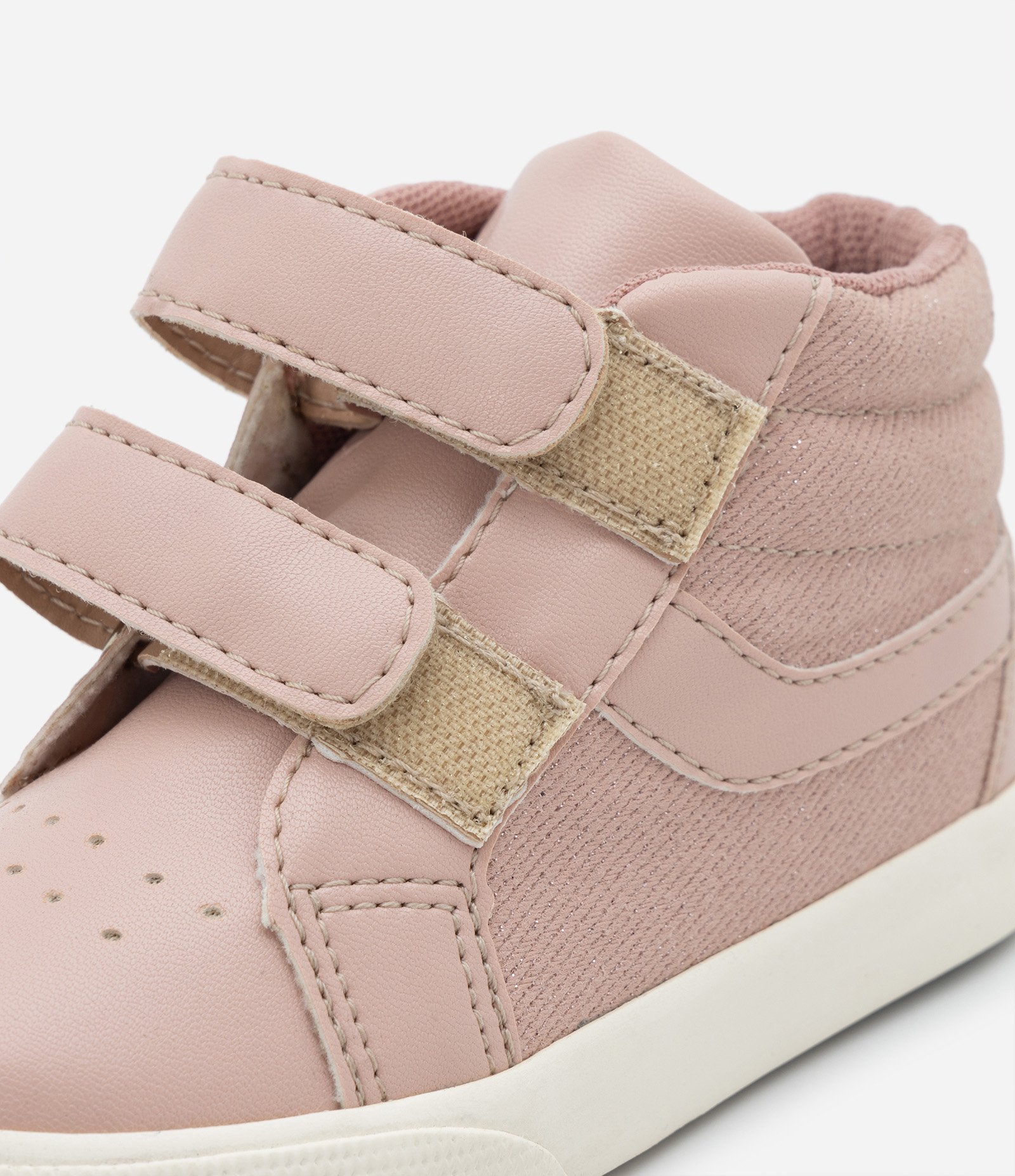 Tênis Abotinada Infantil com Velcro e Recortes - Tam 20 ao 27 Rosa 3