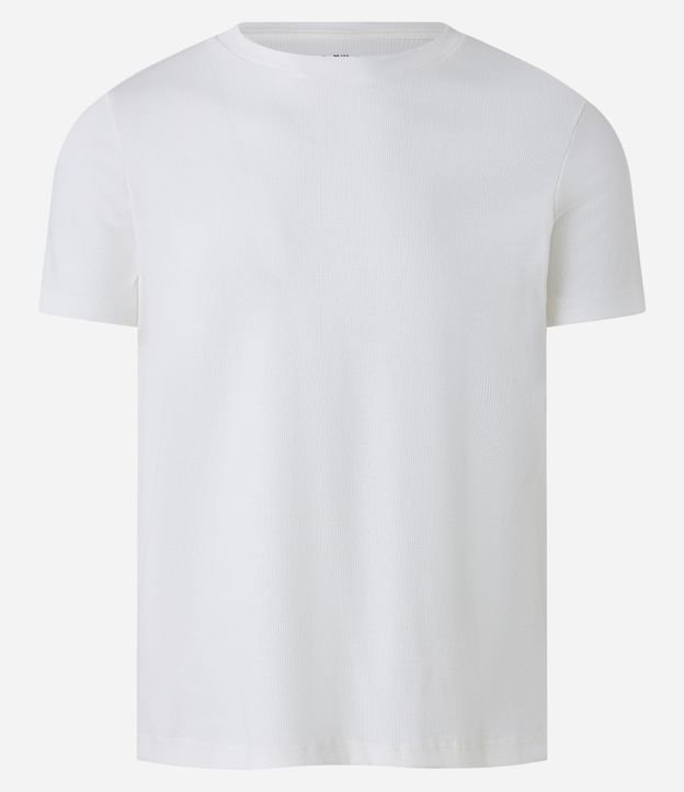 Camiseta Muscle em Meia Malha com Manga Curta Branco 5