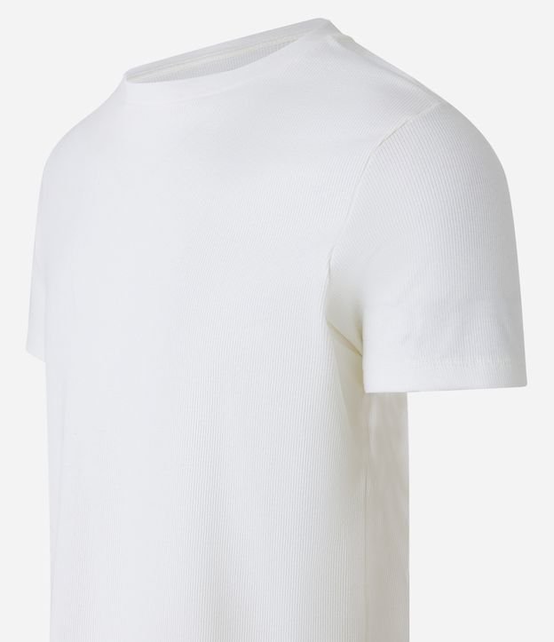 Camiseta Muscle em Meia Malha com Manga Curta Branco 6