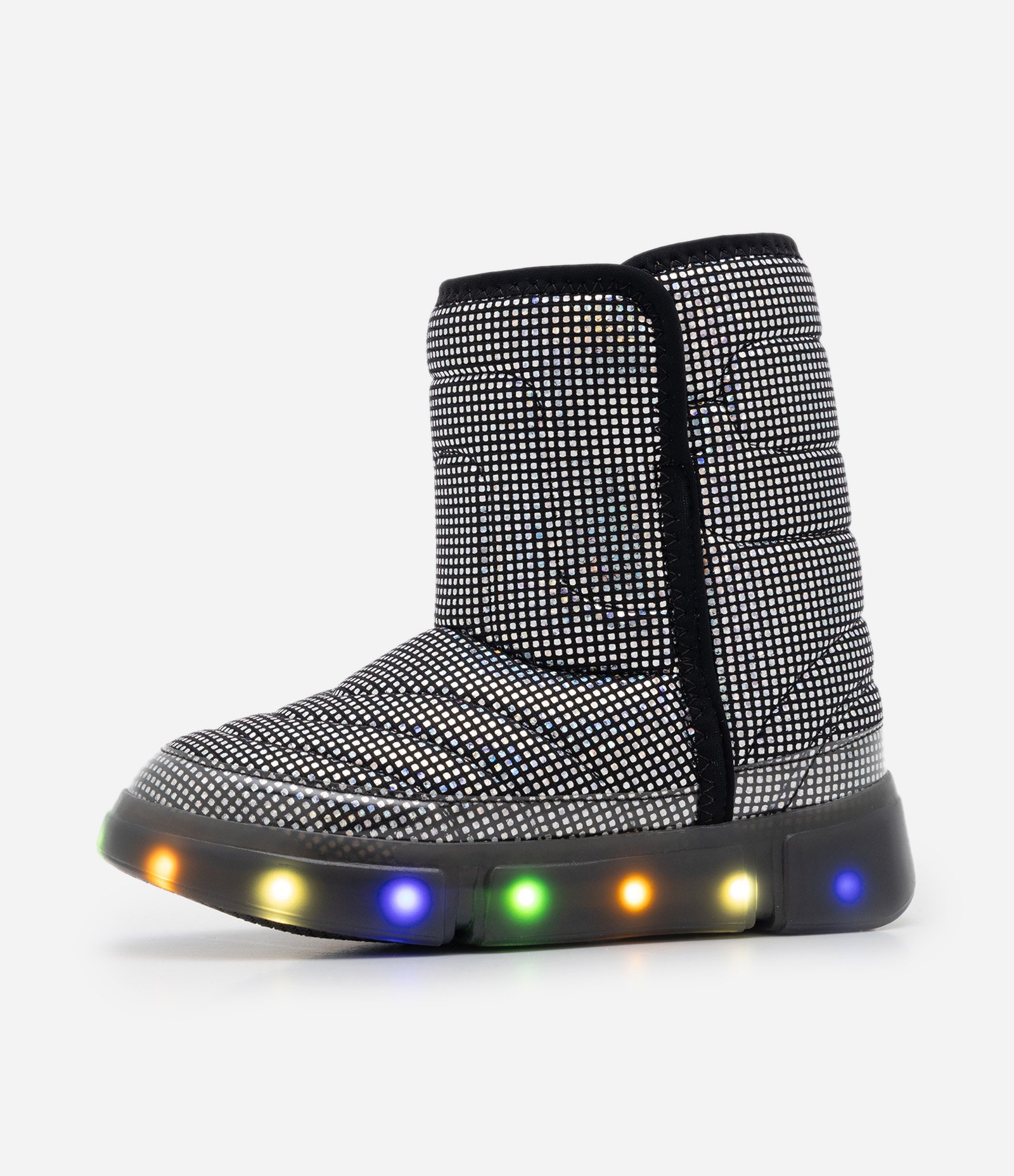 Bota Infantil com Brilhos e Sola LED - Tam 20 ao 27 Preto 6