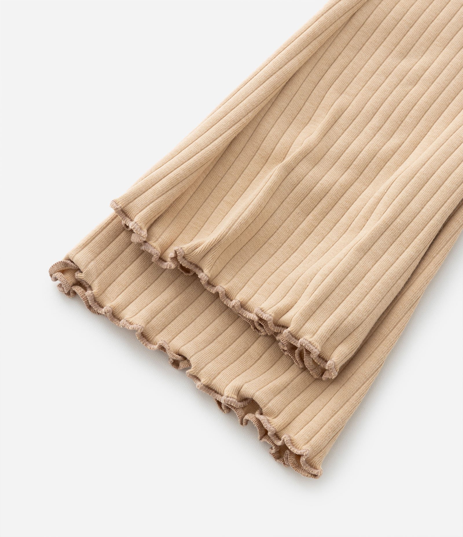 Calça Flare Infantil Canelada - Tam 1 a 5 Anos Bege 4