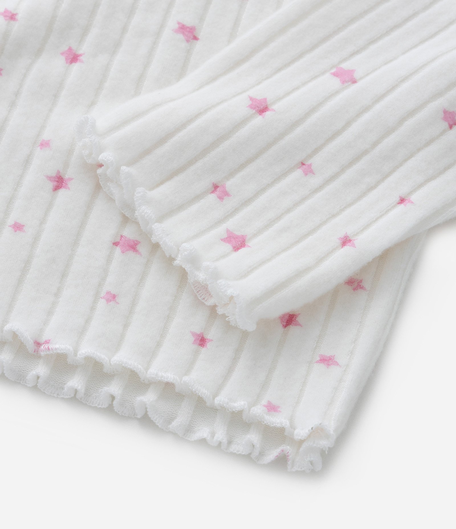 Pijama Longo Infantil Canelado com Estampa Estrelas - Tam 5 a 14 Anos Branco 6