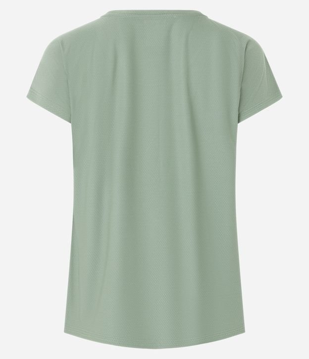 Camiseta Esportiva em Microfibra com Manga Curta Verde Claro 6