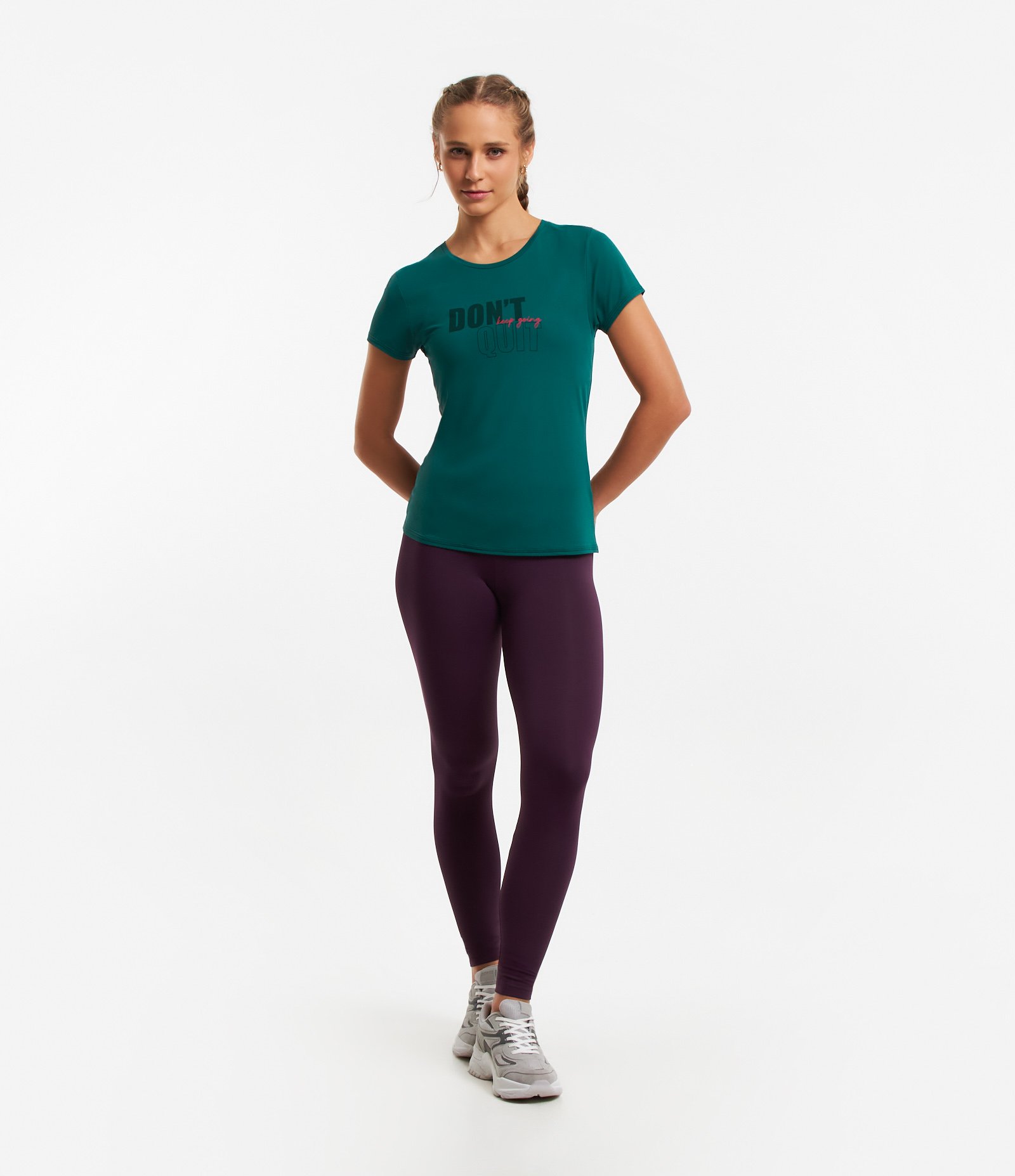 Camiseta Esportiva em Poliamida com Lettering Don't Quit Keep Going Verde 2