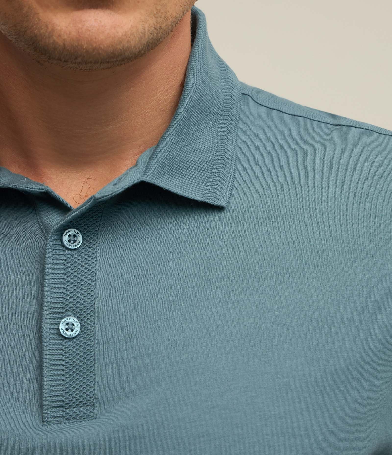 Polo Regular em Algodão Peruano com Detalhes Texturizados 2