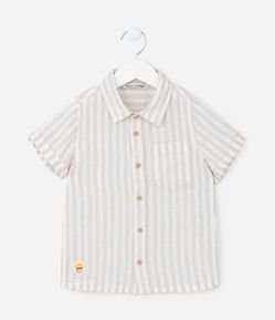 Camisa Infantil em Viscolinho Listrada - Tam 1 a 5 Anos