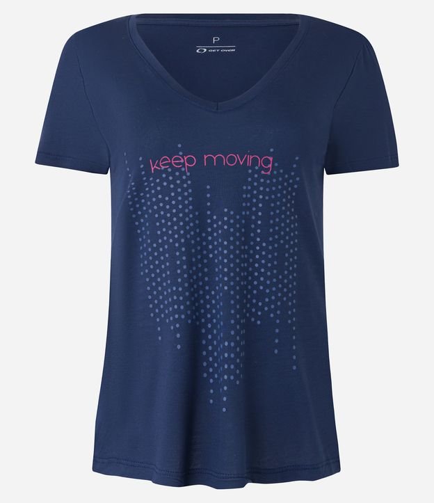 Camiseta Esportiva em Viscose com Lettering Keep Moving