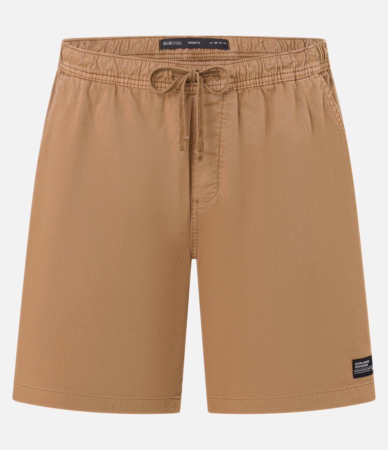 Bermuda Regular em Sarja Lavada com Amarração no Cós Bege 5