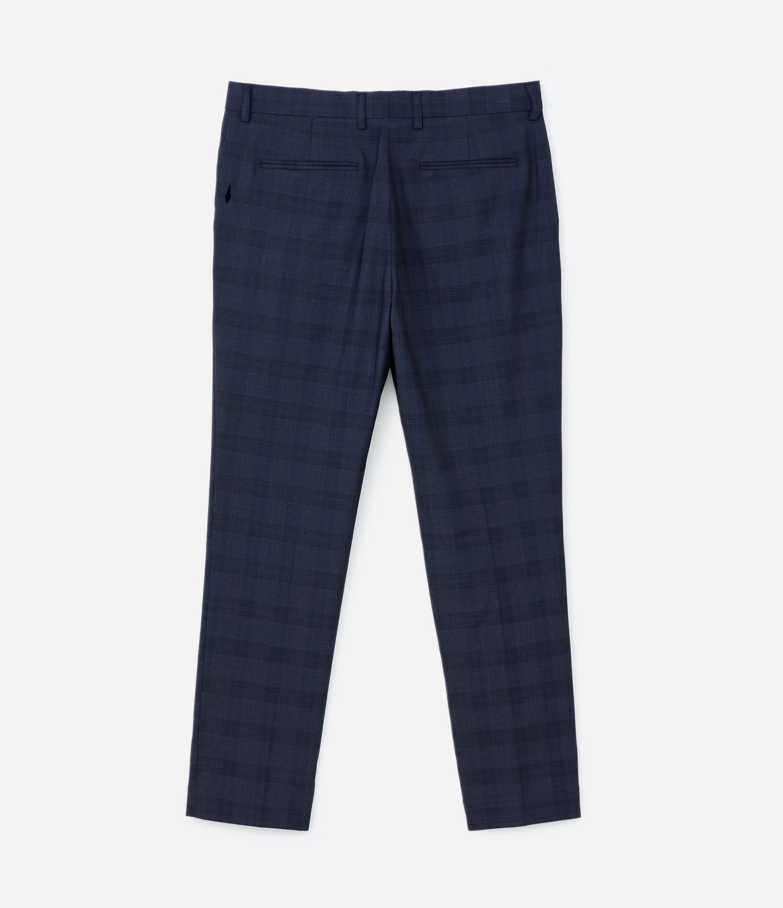 Calça em Tricoline com Padronagem Xadrez Azul 2
