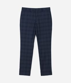 Calça em Tricoline com Padronagem Xadrez