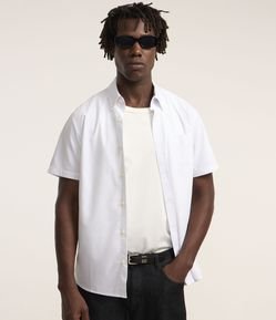 Camisa Listrada em Fibra de Bambu com Bolso