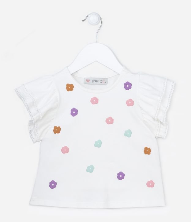 Blusa Infantil com Babado nas Mangas - Tam 1 A 5 Anos