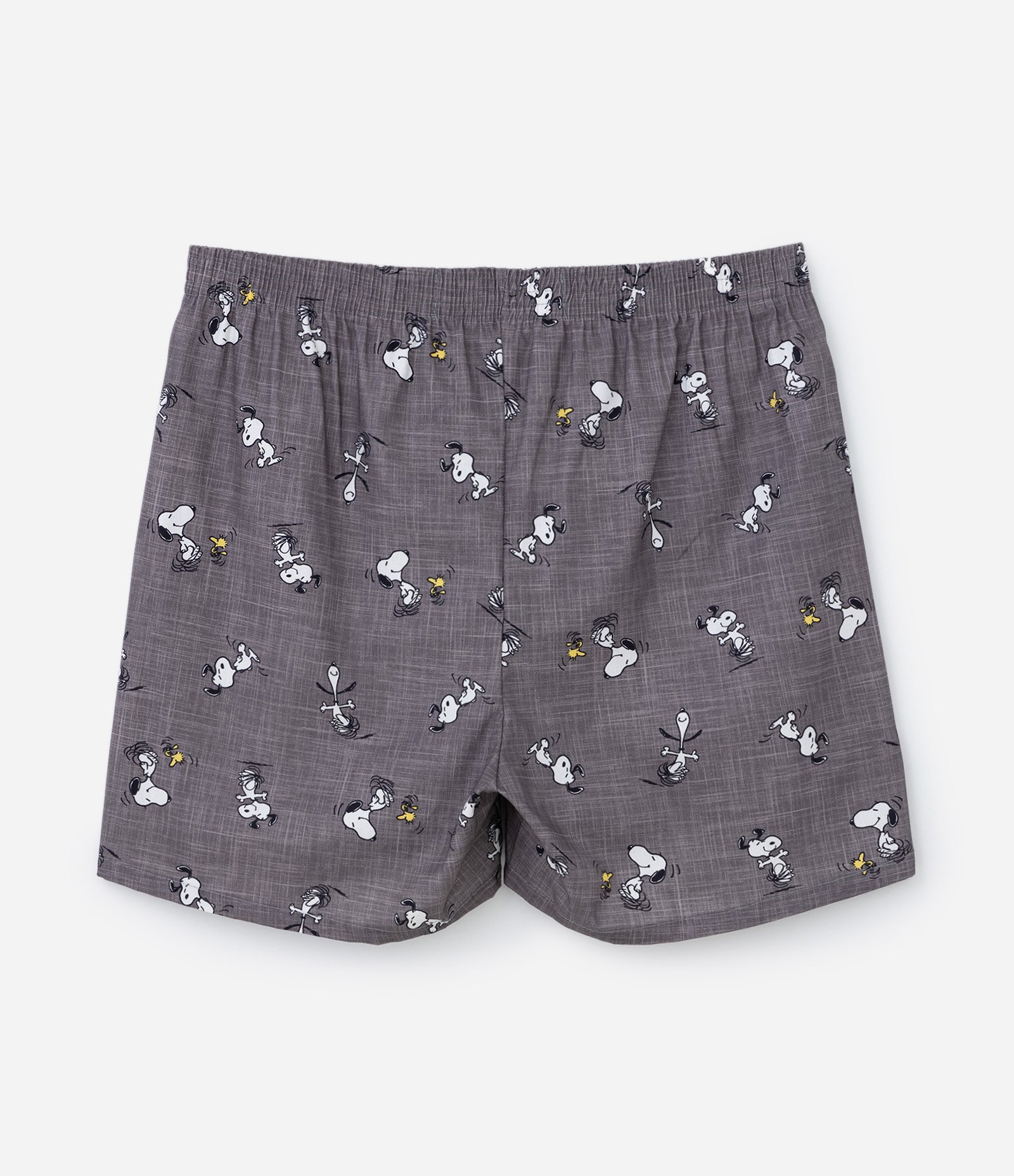 Cueca Samba Canção em Tricoline Estampa Snoopy Cinza 5