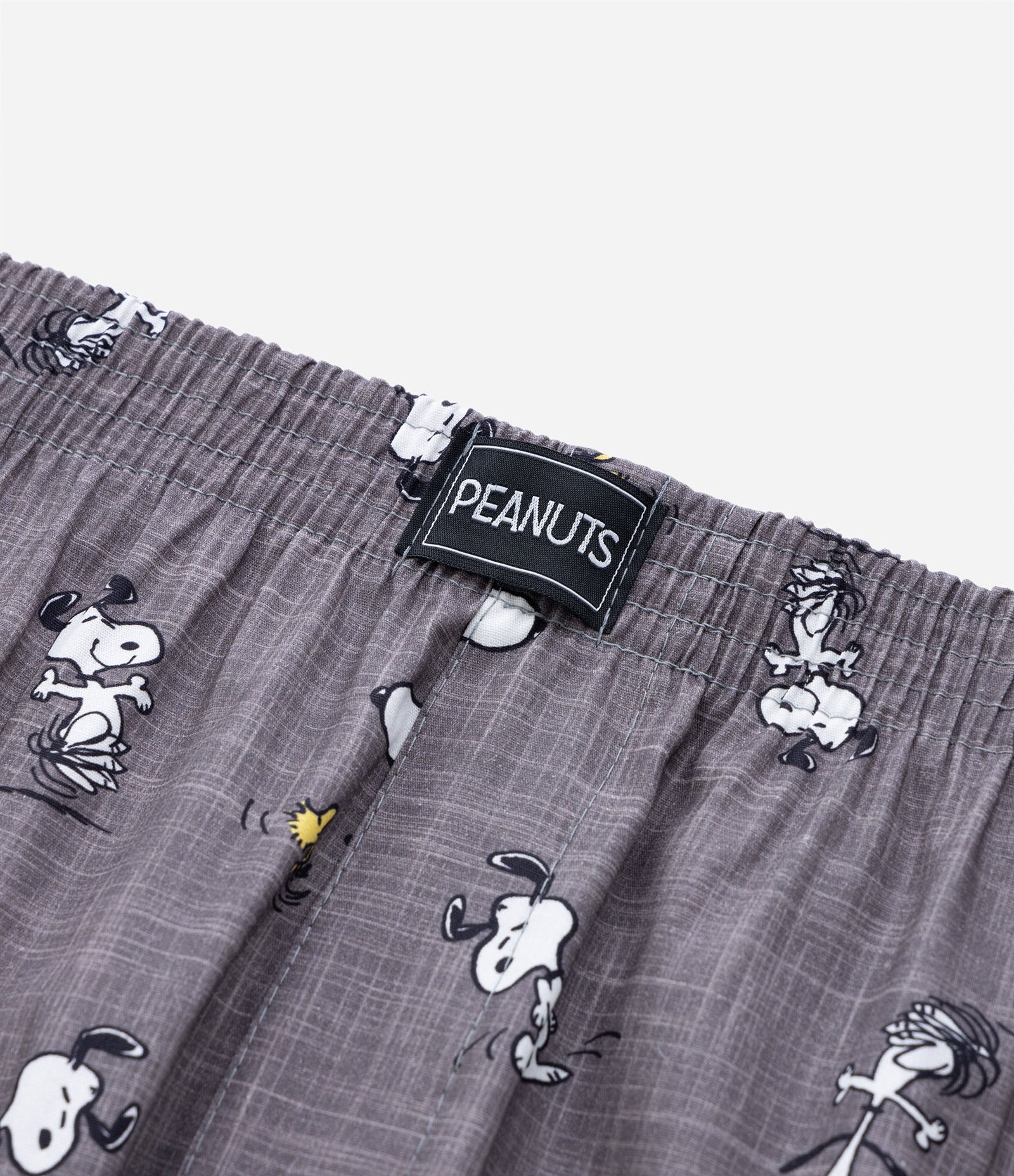 Cueca Samba Canção em Tricoline Estampa Snoopy Cinza 7