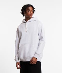 Blusão Básico em Moletom com Capuz e Bolso Canguru