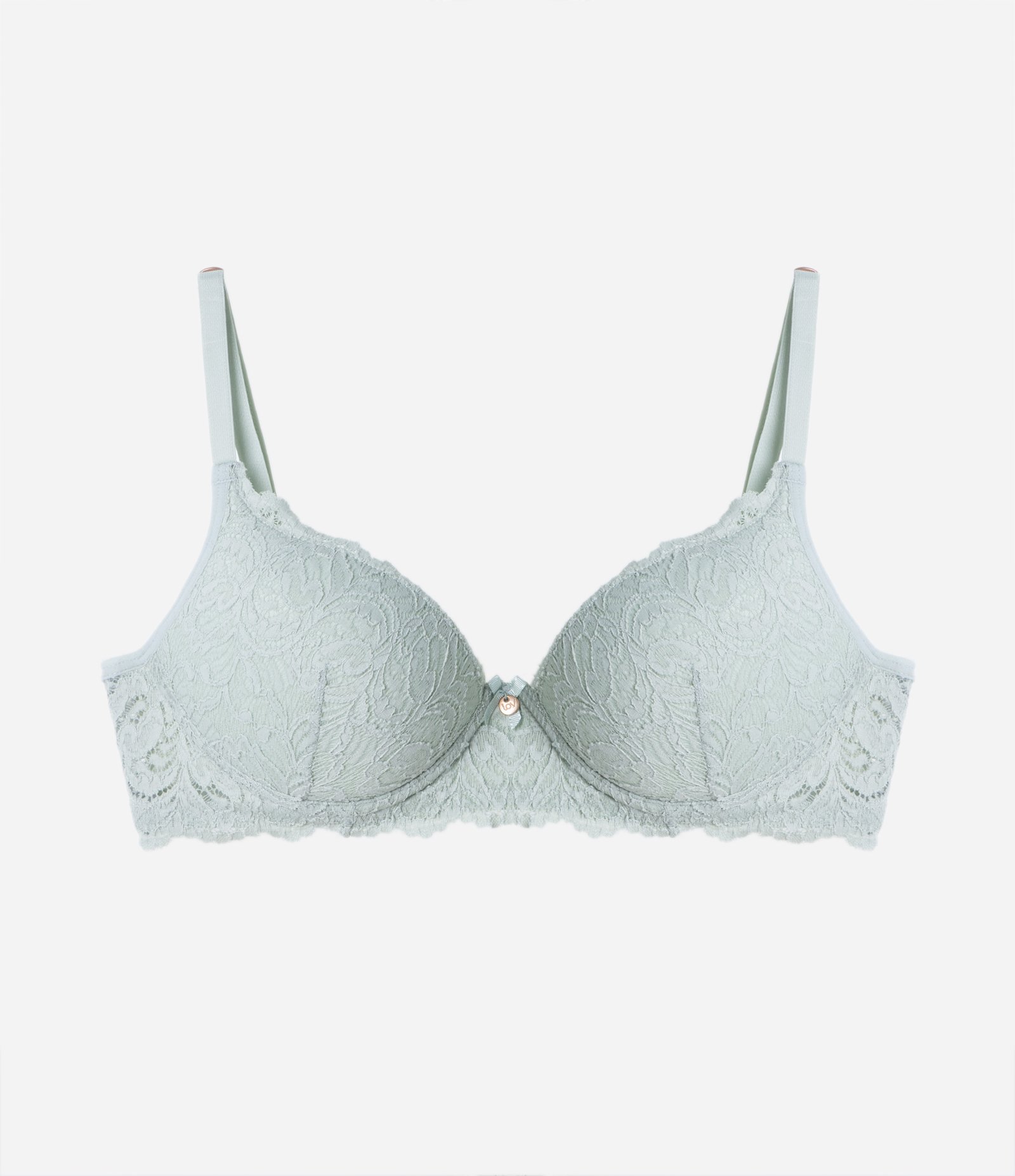 Sutiã Base em Renda Rústica com Bojo Oco Verde Claro 5