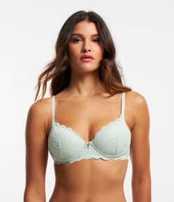 Sutiã Base em Renda Rústica com Bojo Oco